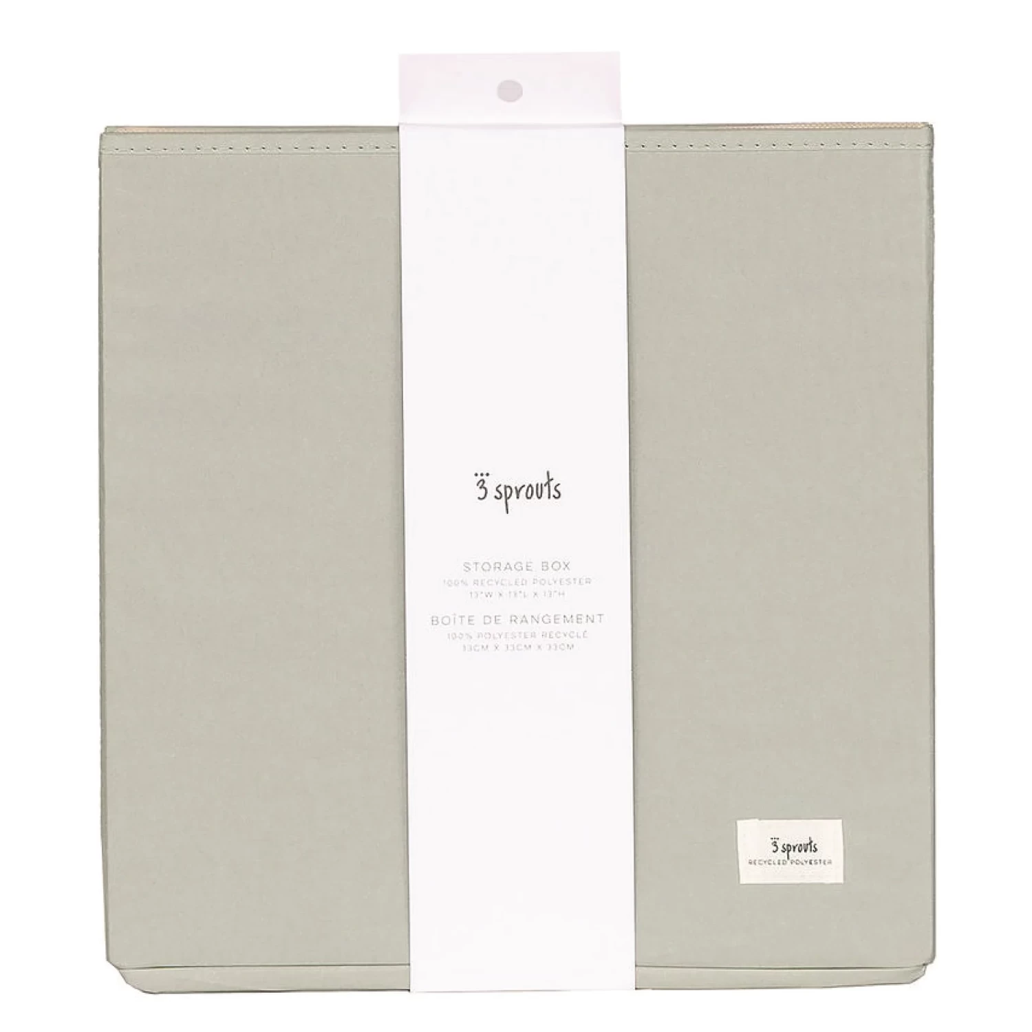 3 Sprouts 3 Sprouts - Boîte De Rangement En Tissu Recyclé, Vert – Image 4