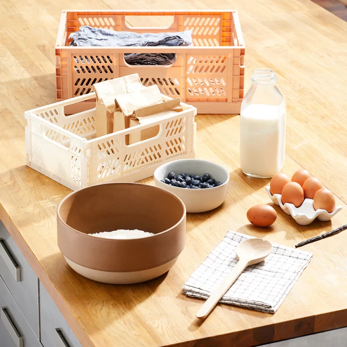 3 Sprouts 3 Sprouts - Caisse De Rangement Pliante, Large, Argile – Image 3