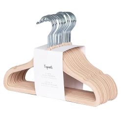 3 Sprouts 3 Sprouts - Paquet De 15 Cintres Pour Enfant En Velours, Noisette