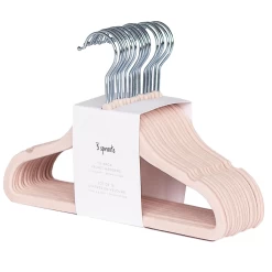 3 Sprouts 3 Sprouts - Paquet De 15 Cintres Pour Enfant En Velours, Rose