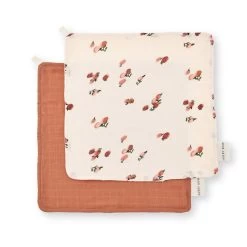 Avery Row Avery Row - Paquet De 2 Débarbouillettes En Mousseline De Coton Biologique, Pêches