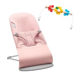 BabyBjörn BabyBjörn - Ensemble Transat Bouncer Bliss Et Jouet Amis Volants, Rose Pâle