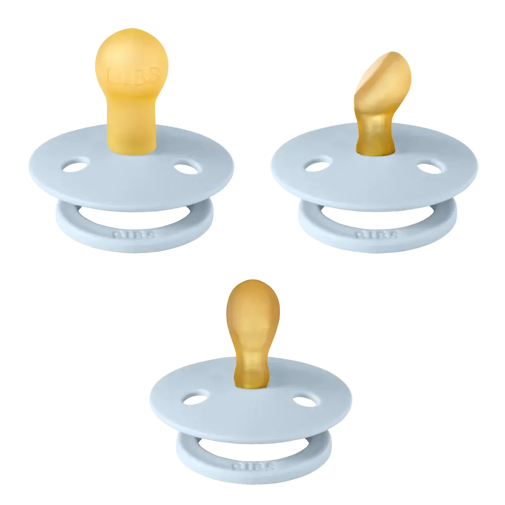 BIBS BIBS - Paquet De 3 Suces Collection Essayez-les, Bleu Bébé, Taille 1