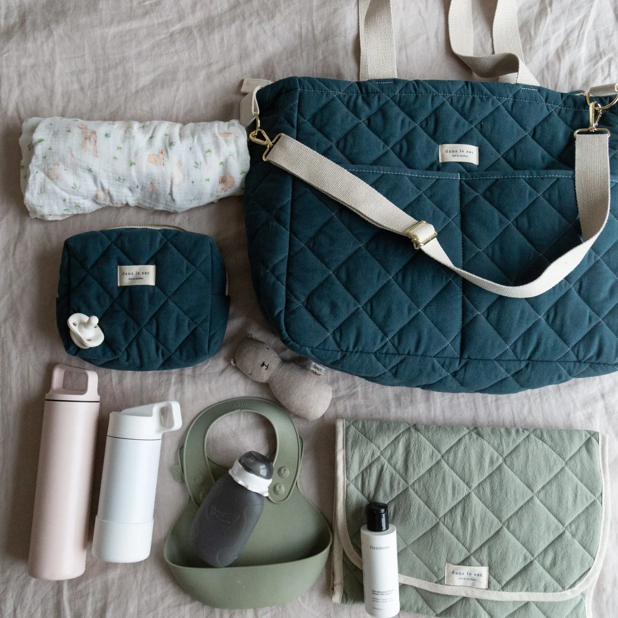 Dans Le Sac Dans Le Sac - Sac à Couches Matelassé, Bleu Ciel – Image 5