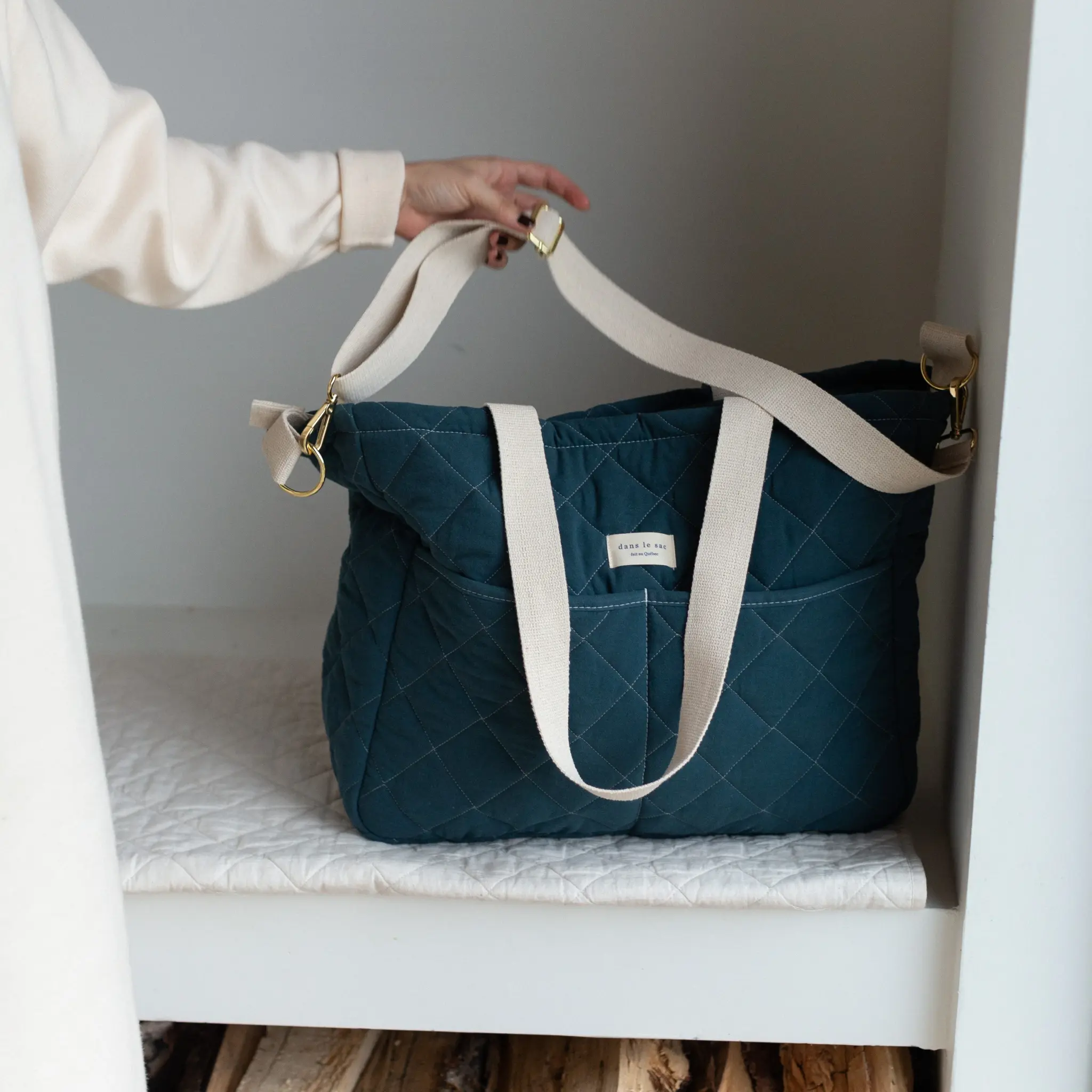 Dans Le Sac Dans Le Sac - Sac à Couches Matelassé, Bleu Lagon – Image 2