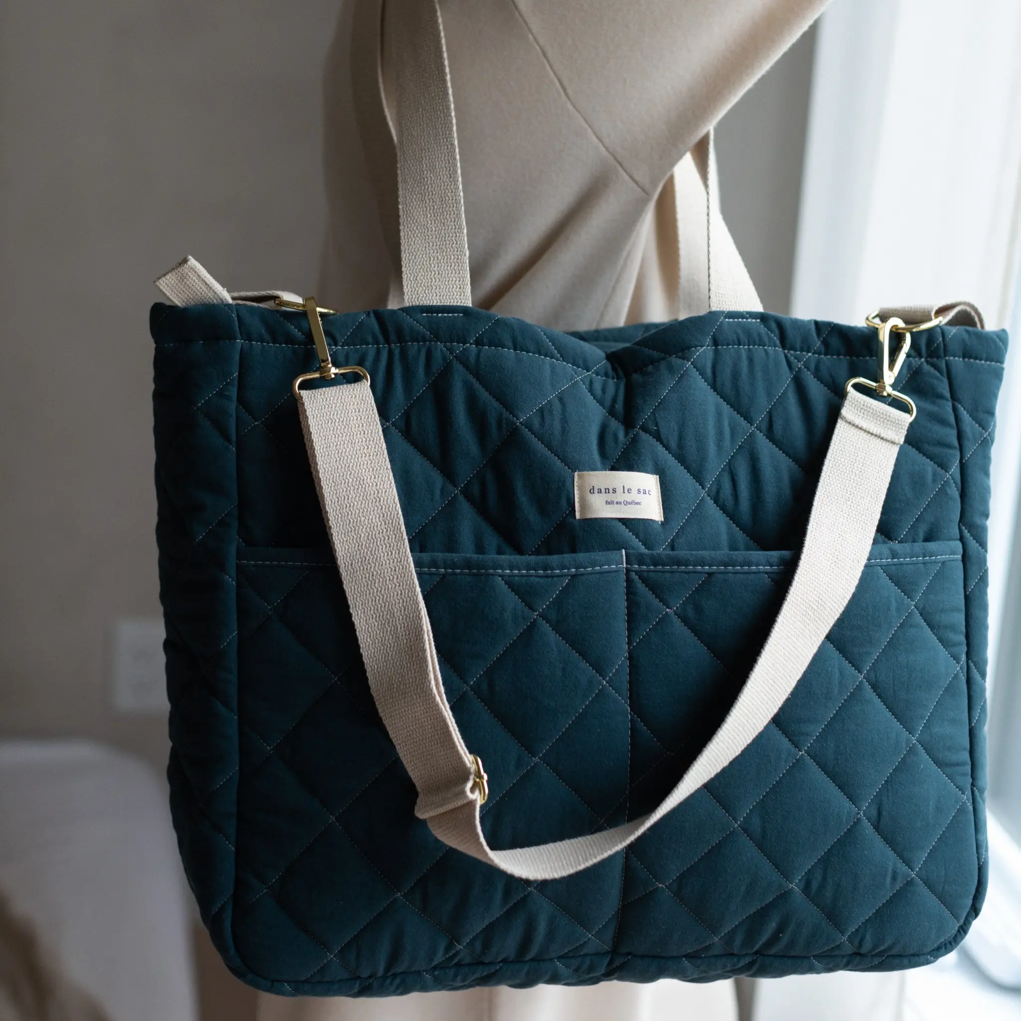 Dans Le Sac Dans Le Sac - Sac à Couches Matelassé, Bleu Lagon