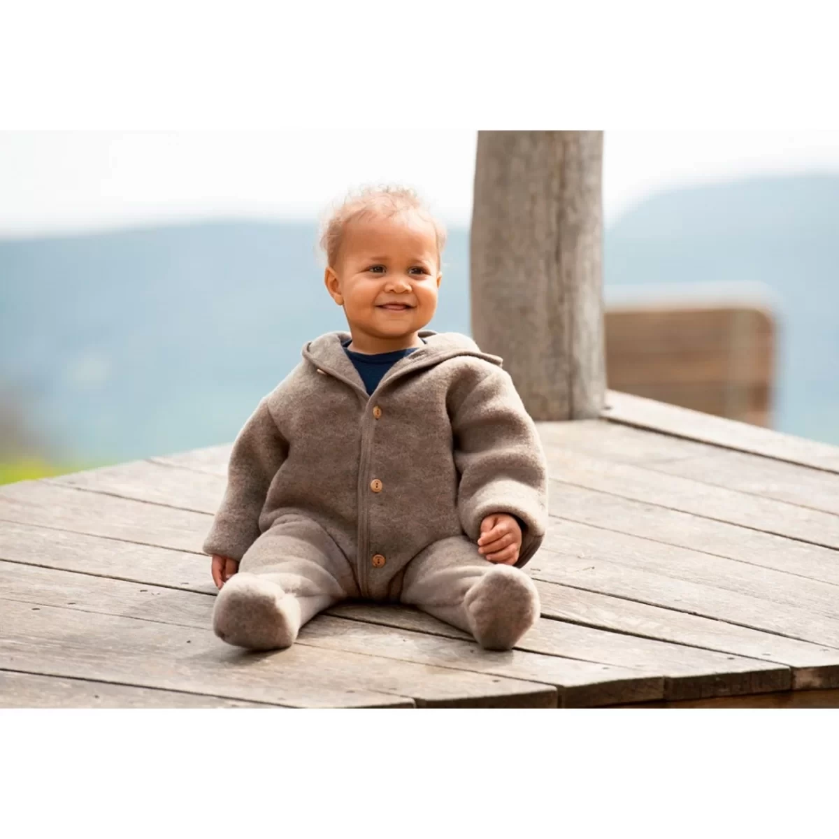 Engel Natur Engel Natur - Combinaison à Capuchon En Laine Mérinos Biologique, Gris Pâle – Image 2