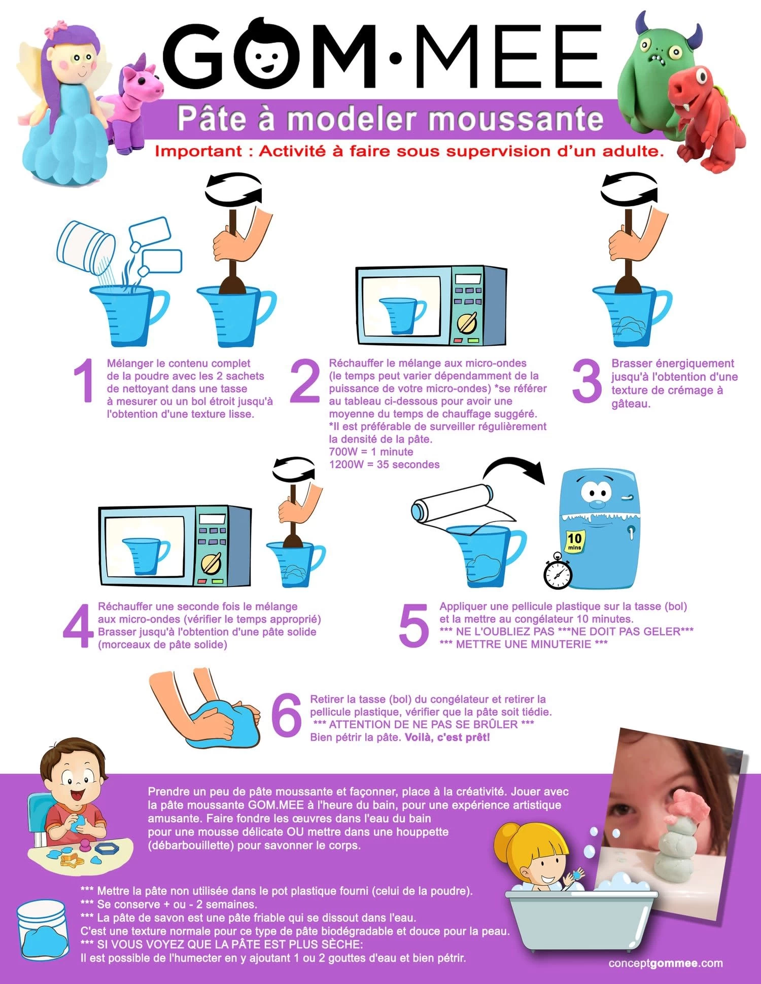 Gom.mee GOM.MEE - Boîte Pour Fabrication De Pâte à Modeler Moussante, Poussin – Image 6