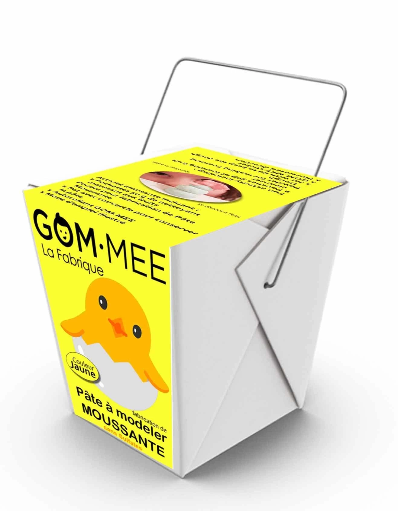 Gom.mee GOM.MEE - Boîte Pour Fabrication De Pâte à Modeler Moussante, Poussin
