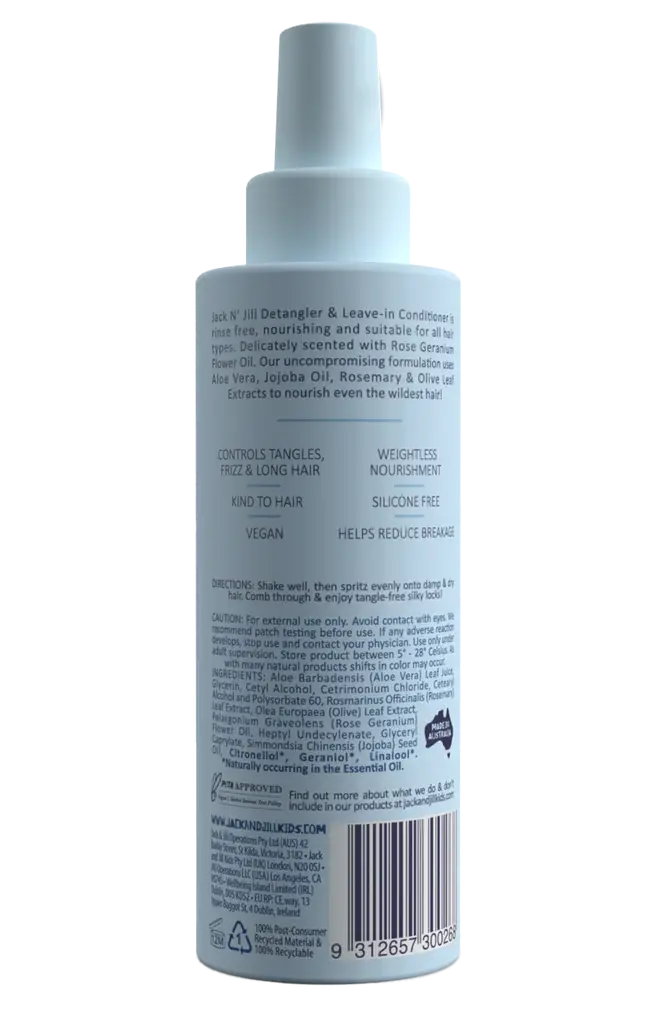 Jack&Jill Jack & Jill - Démêlant Et Revitalisant Sans Rinçage 200ml, Naturel – Image 2