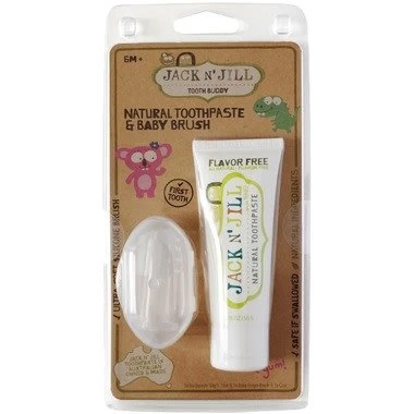 Jack&Jill Jack & Jill - Ensemble De Brosse Pour Le Doigt Et Pâte à Dent Naturelle Sans Saveur