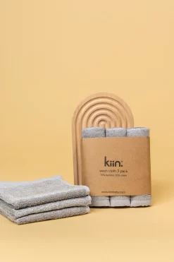 Kiin Baby Kiin. - Paquet De 3 Débarbouillettes En Bambou, Bleu Sombre