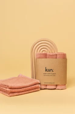Kiin Baby Kiin. - Paquet De 3 Débarbouillettes En Bambou, Blush