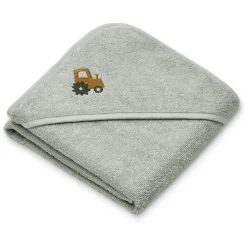 Liewood Liewood - Serviette à Capuchon En Coton Biologique Batu, Véhicules Bleu