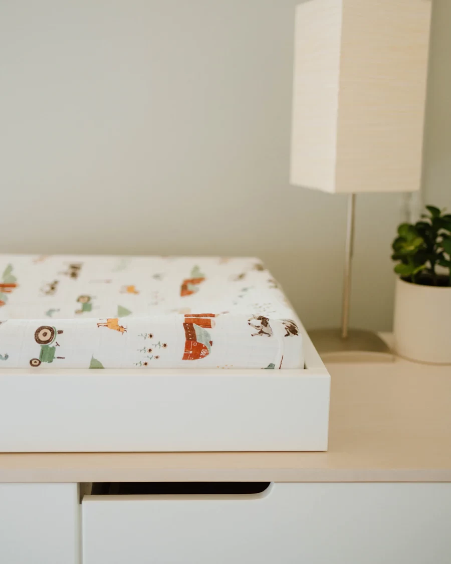 Little Unicorn Little Unicorn - Couvre-Matelas à Langer En Mousseline De Coton, Ferme – Image 5