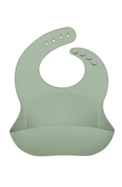 Loulou Lollipop Loulou Lollipop - Bavoir En Silicone, Sauge Argentée