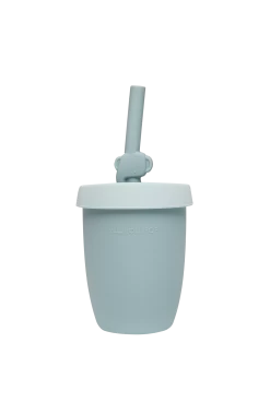 Loulou Lollipop Loulou Lollipop - Verre En Silicone Avec Paille, Éléphant Bleu