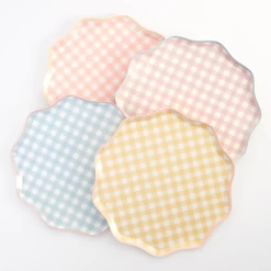 Meri-Meri Meri Meri Meri Meri - Paquet De 12 Assiettes En Papier, Vichy Pâques