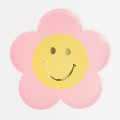 Meri-Meri Meri Meri Meri Meri - Paquet De 8 Assiettes En Papier, Fleur Souriante