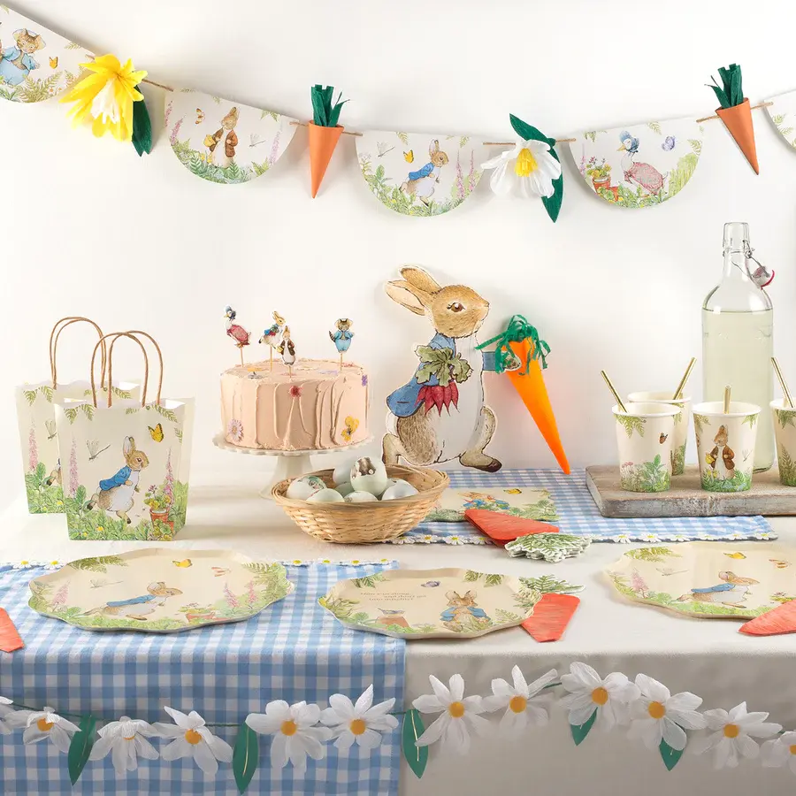 Meri-Meri Meri Meri Meri Meri - Paquet De 8 Grandes Assiettes En Papier, Pierre Lapin Dans Le Jardin – Image 3