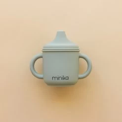 Minika Minika - Verre à Bec En Silicone Avec Poignées, Sauge