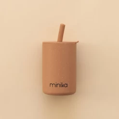 Minika Minika - Verre Avec Paille Et Couvercle, Amande