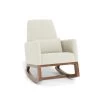 Monte Design Monte Joya - Chaise Berçante, Base En Noyer Naturel, Fausse Peau De Mouton