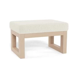 Monte Design Monte Joya - Ottoman, Base En Érable Naturel, Fausse Peau De Mouton