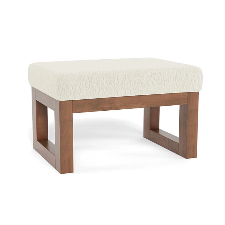 Monte Design Monte Joya - Ottoman, Base En Noyer Naturel, Fausse Peau De Mouton