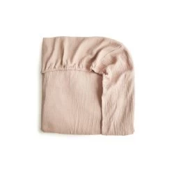 Mushie Mushie - Drap Contour En Mousseline, Blush