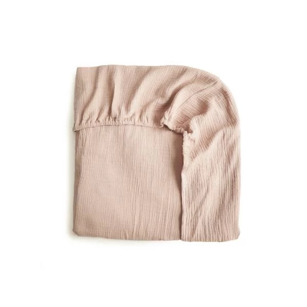 Mushie Mushie - Drap Contour En Mousseline, Blush