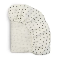 Mushie Mushie - Drap Contour En Mousseline, Marguerites Noires