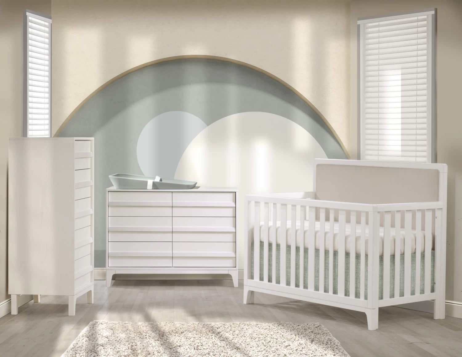 Natart Juvenile Natart Kyoto - Lit De Bébé Convertible 5-en-1 Avec Panneau En Lin Talc – Image 5