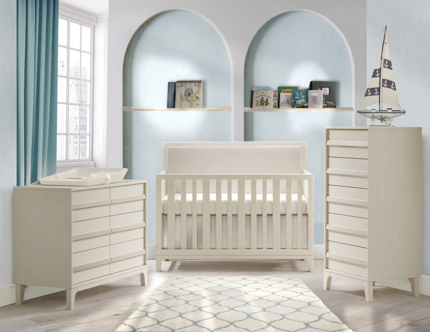 Natart Juvenile Natart Kyoto - Lit De Bébé Convertible 5-en-1 Avec Panneau En Lin Talc – Image 6