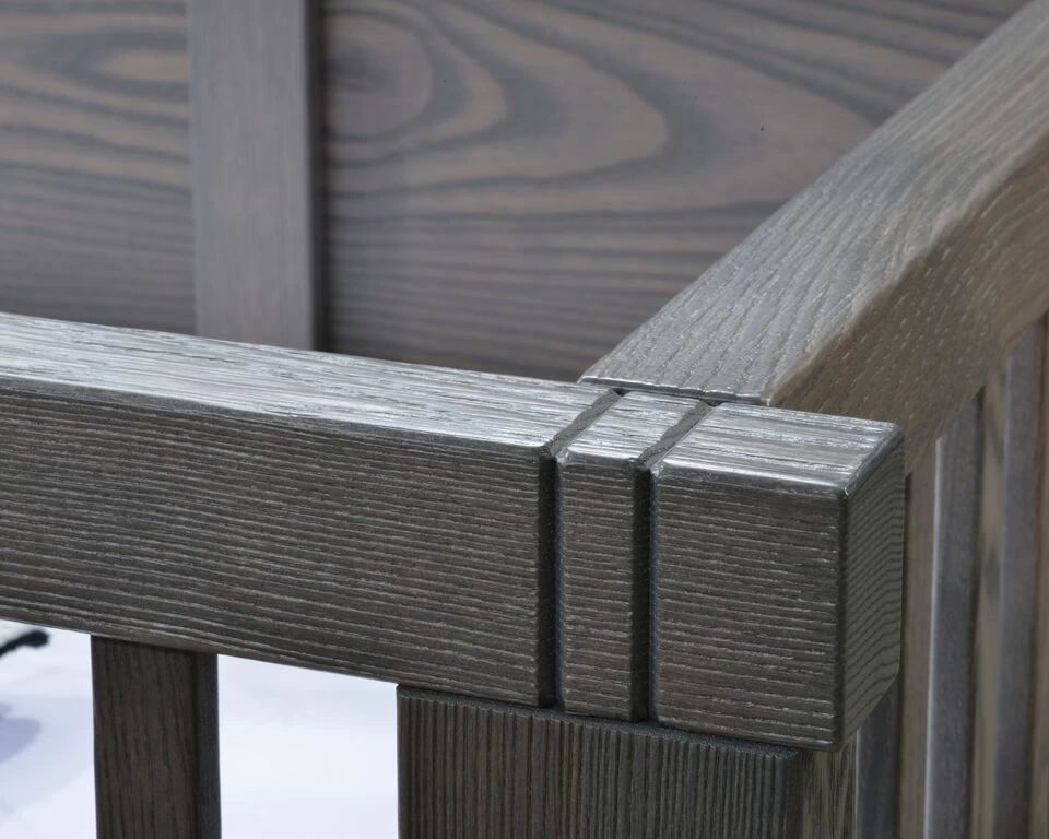 Natart Juvenile Natart Rustico - Lit De Bébé Convertible 5-en-1 Avec Panneau Rembourré, Lin Tissé Fog – Image 2