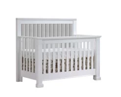 Natart Juvenile Natart Taylor - Lit De Bébé Convertible 5-en-1 Avec Panneau Rembourré, Lin Gris