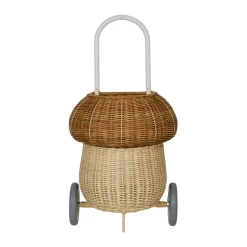 Olli Ella Olli Ella - Panier à Roulettes Champignon En Rotin, Naturel