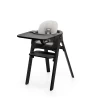 Stokke Stokke Steps - Chaise Haute Complète Avec Plateau Et Coussin Gris, Pieds Noir, Ensemble Bébé Et Siège Noir