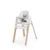 Stokke Stokke Steps - Chaise Haute, Pieds Naturel, Ensemble Bébé Et Siège Blanc