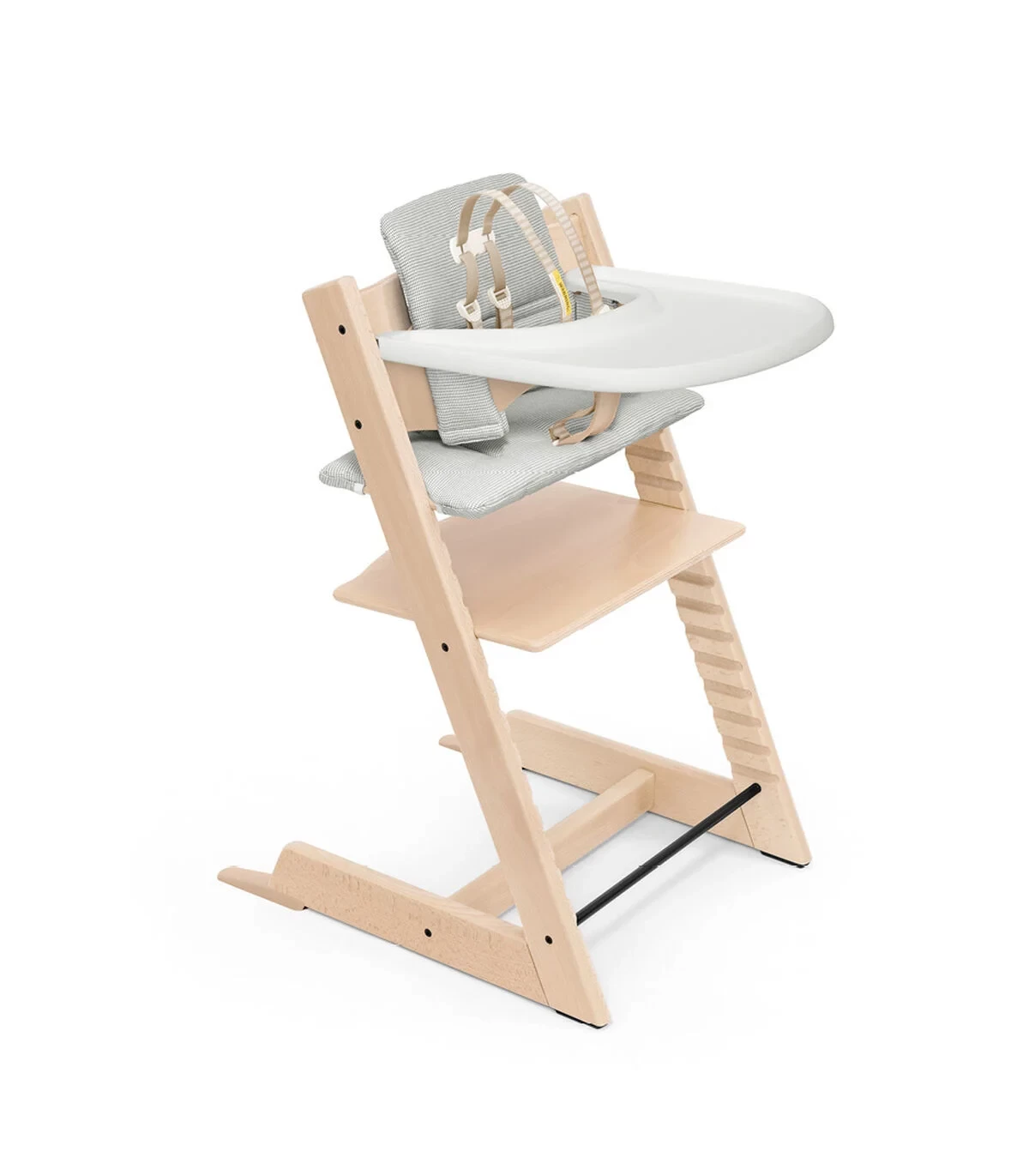 Stokke Stokke Tripp Trapp - Ensemble Chaise Haute Avec Coussin Et Plateau, Naturel Gris Nordique